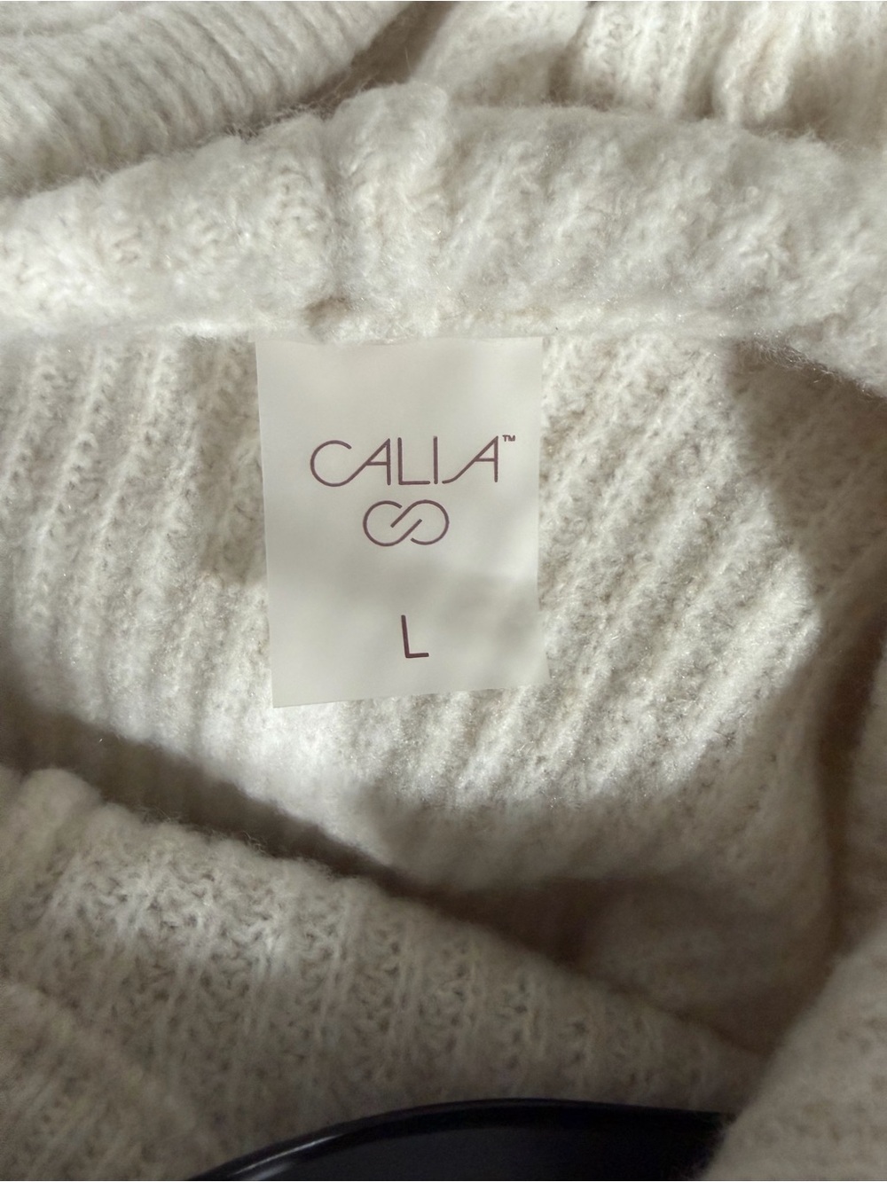 Calia Cream Ribbed Drawstring Hoodie - Picture 3 of 3